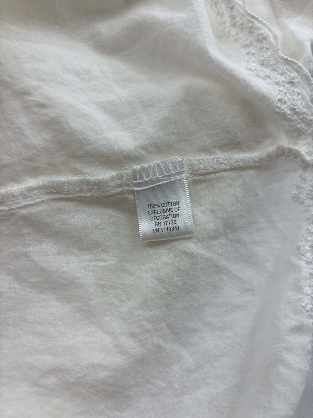 Converse white cotton peasant blouse with crochet lace detailing - Picture 10 of 10